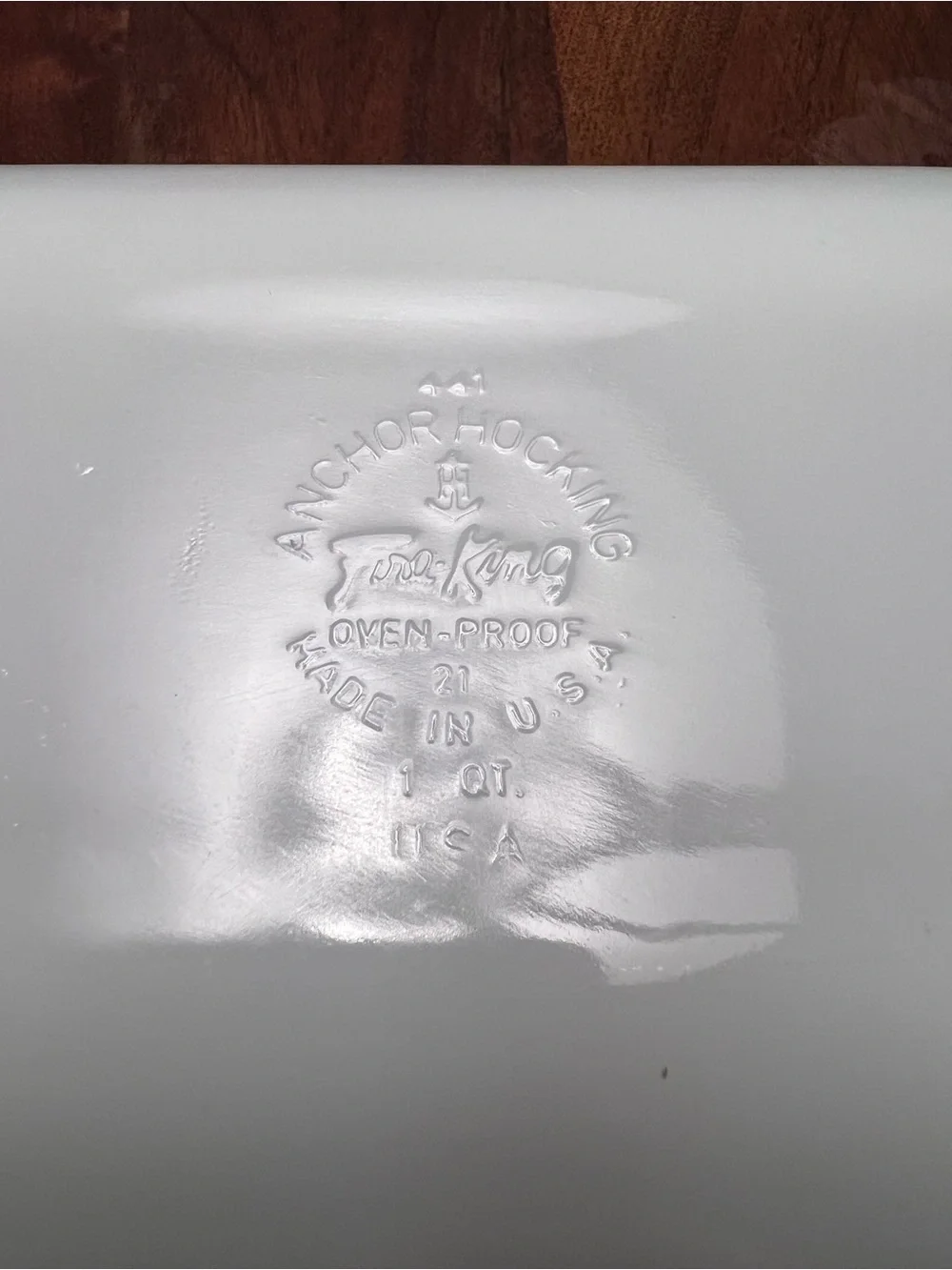 Vintage Fire-King Fruit Harvest #441 1 Qt Milk Glass Casserole Loaf Pan USA